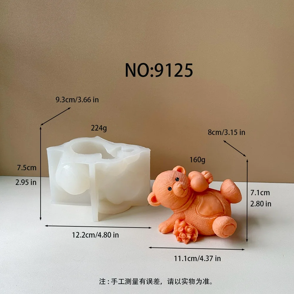 Silicone Candle Mold with 3D Rose Design 9125