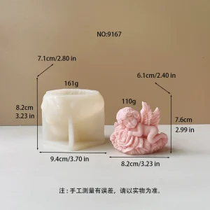 Flexible Sleeping Rose Angel Silicone Mold for Candle Making 9167
