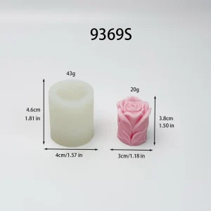 3D Rose Pillar Silicone Candle Mold