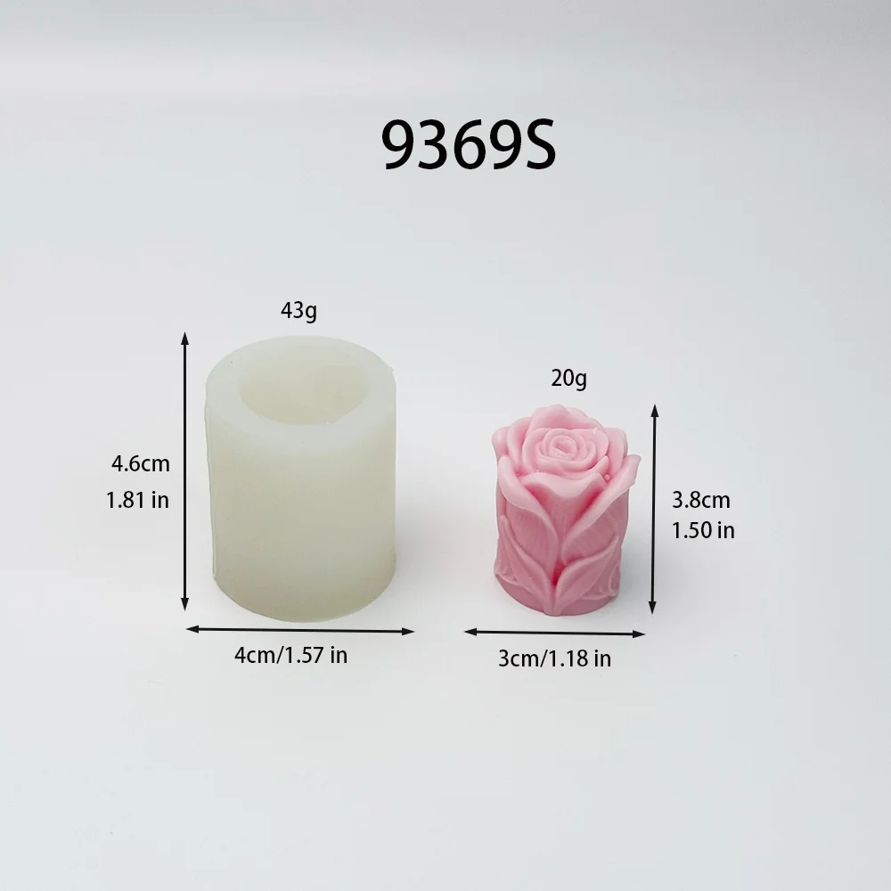 3D Rose Pillar Silicone Candle Mold