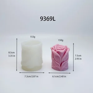 Floral Rose Column Silicone Mold for Candle Making 9369L