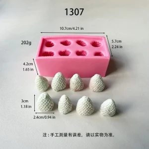 Silicone Candle Mold with 3D Strawberry Design 1307