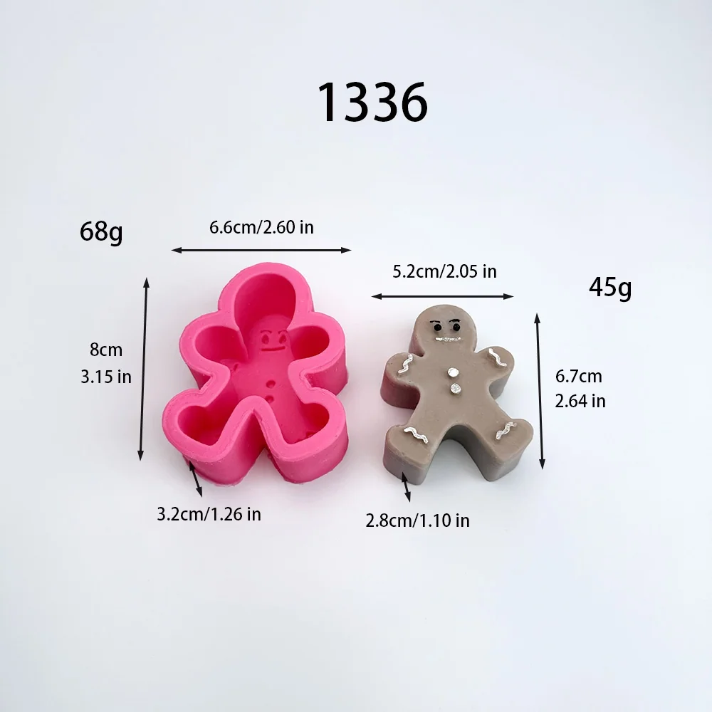 3D Gingerbread Man Silicone Mold for Candle Making 1336