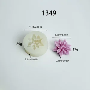 Poinsettia Silicone Mold for Wax, Soap and Resin Casting 1349