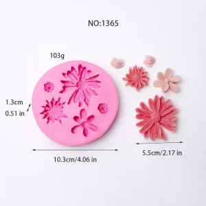 Mini Multi-style Flower Silicone Candle Mold 1365