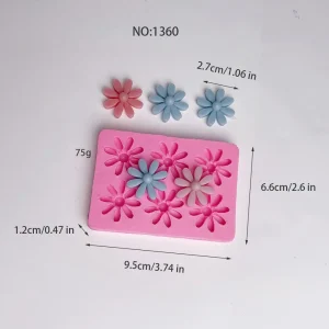 Small Eight-petal Small Flower Silicone Mold for Candle, Soap and Resin 1360