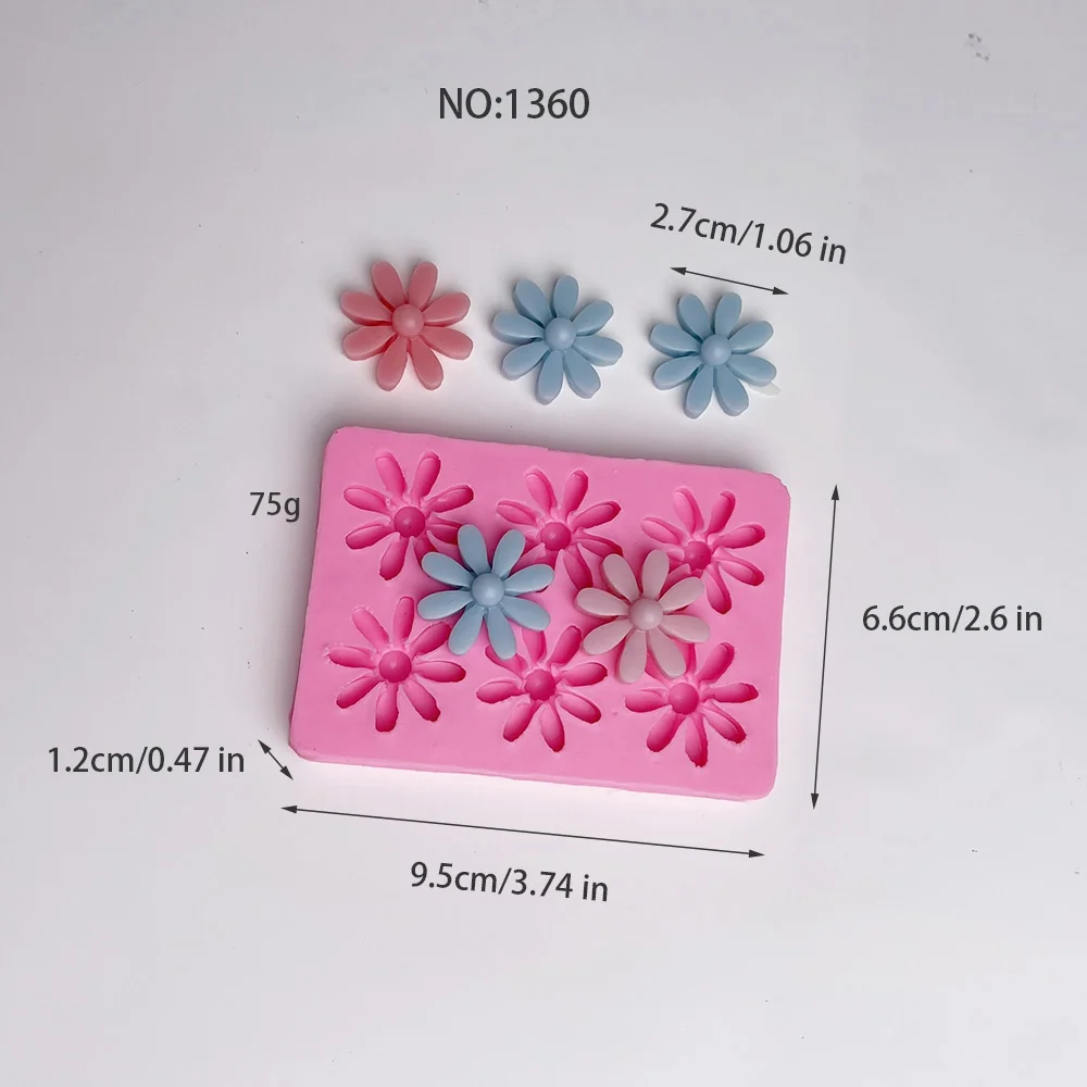 Small Eight-petal Small Flower Silicone Mold for Candle, Soap and Resin 1360