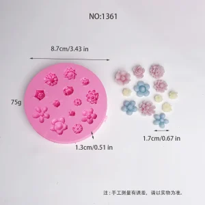 Mini Multi-style Mini Flower Silicone Mold for DIY Candle Making 1361