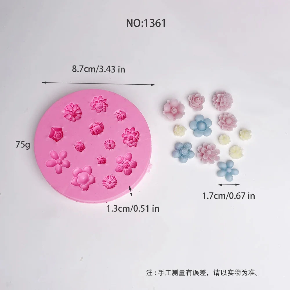 Mini Multi-style Mini Flower Silicone Mold for DIY Candle Making 1361