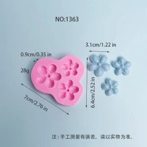 Five-petal Flower Silicone Mold for Candle, Soap and Resin 1363