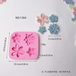 4-Cavity Simulation Flower Silicone Mold for DIY Candle Making 1364