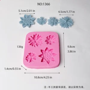 3D Flower Silicone Mold for Candle Making 1366