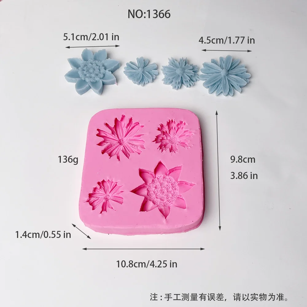 3D Flower Silicone Mold for Candle Making 1366