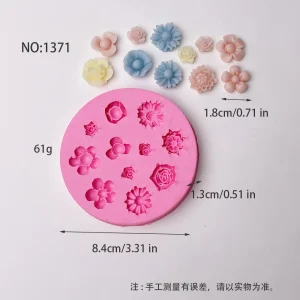 Assorted Mini Flower Silicone Mold for DIY Candle Making 1371