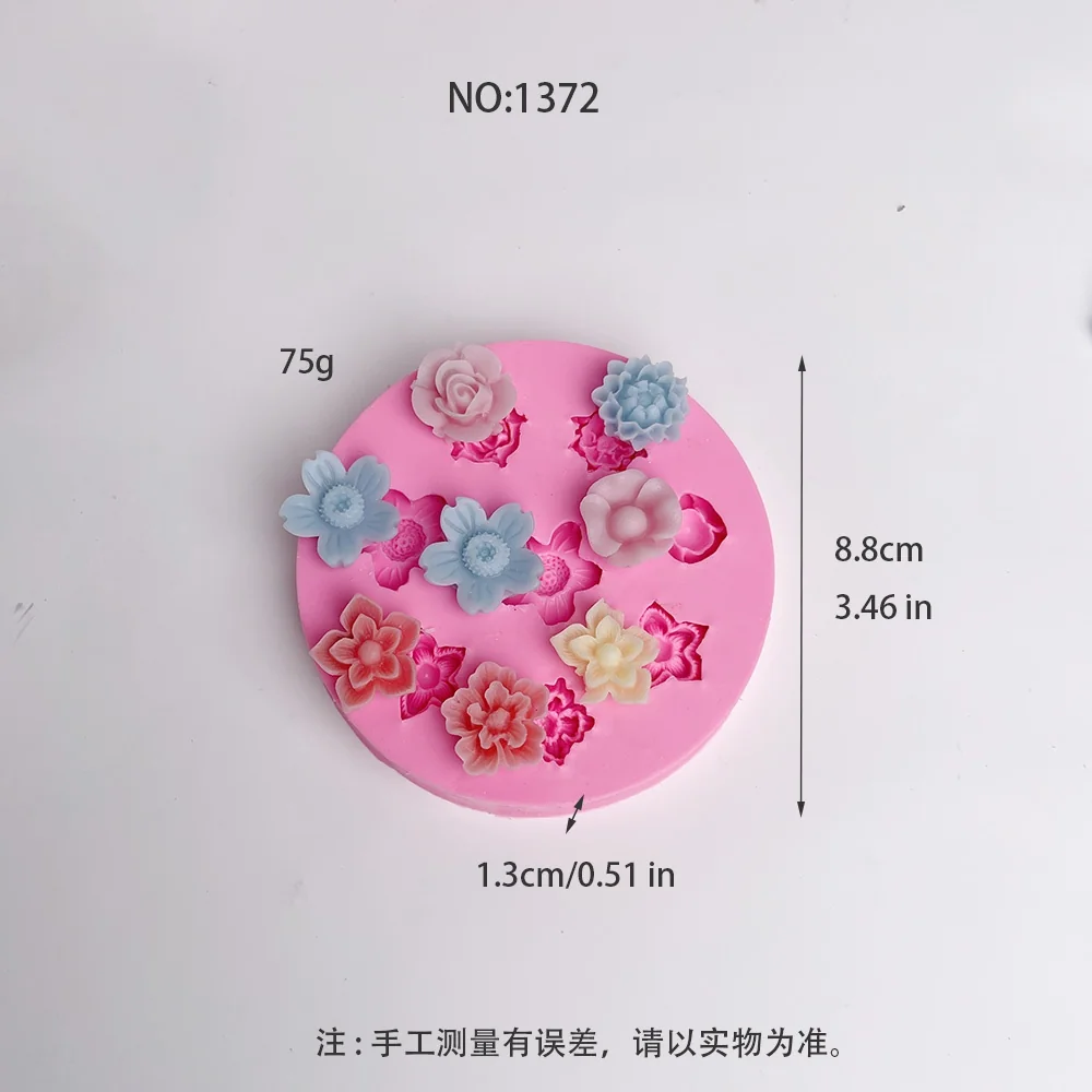 Mini Assorted Flower Silicone Mold for Candle, Soap and Resin 1372