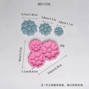 3D Heart-shaped Flower Flower Silicone Candle Mold 1376