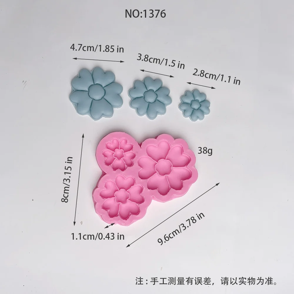 3D Heart-shaped Flower Flower Silicone Candle Mold 1376