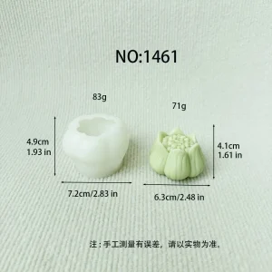 Lotus Bud Silicone Candle Mold 3D Design