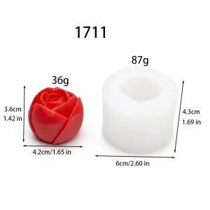 Rose bud silicone mold for candle soap and resin casting 1711