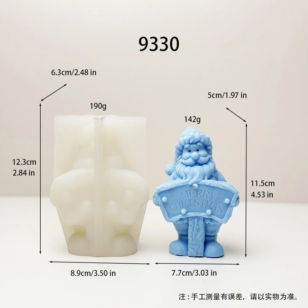 Merry Christmas Santa Silicone Mold for Candle