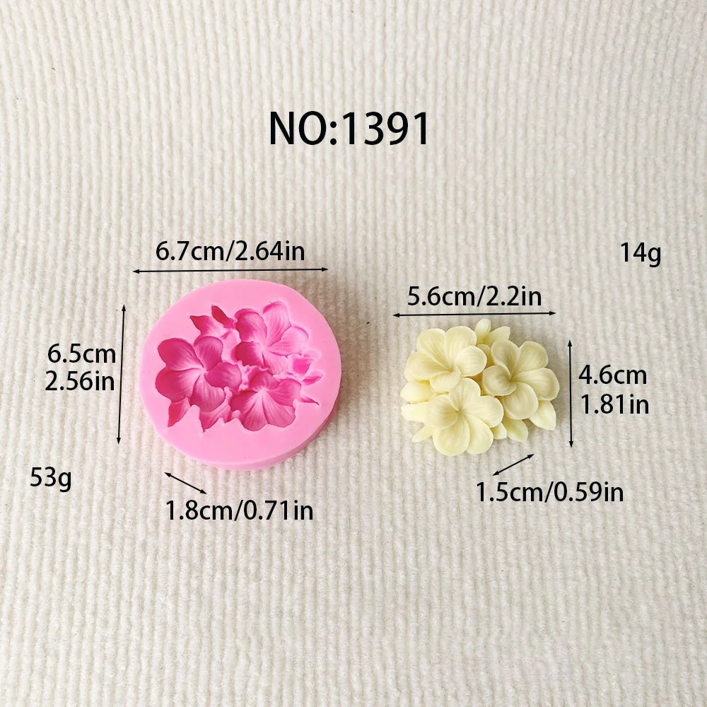 Plumeria Cluster Silicone Mold for Fondant
