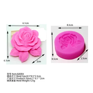 Rose with Leaves Silicone Mold for Soap
