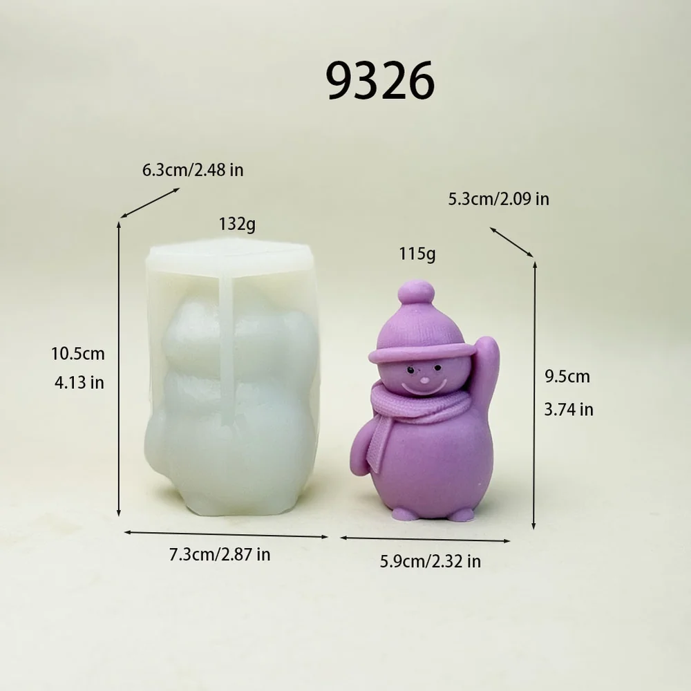 Waving Snowman Silicone Mold for Candle