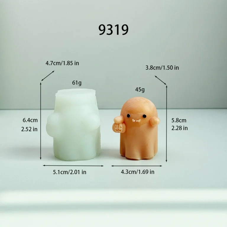 Ghost Holding Pumpkin Silicone Mold for Candle Making