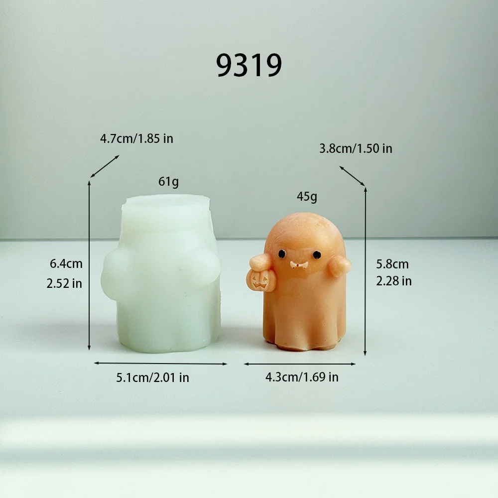 Ghost Holding Pumpkin Silicone Mold for Candle Making