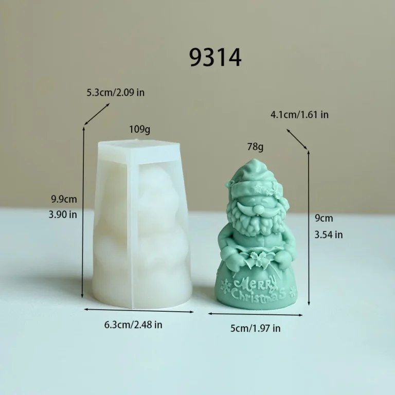 Santa Holding Sign Silicone Mold for Candle Making