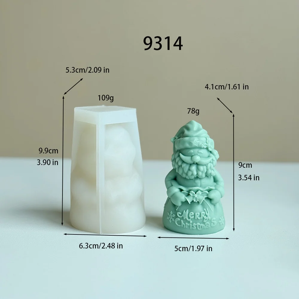 Santa Holding Sign Silicone Mold for Candle Making