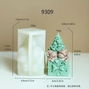 Christmas Tree with Birds Silicone Mold for Candle Making