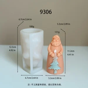 Santa with Christmas Tree Silicone Mold for Candle Making