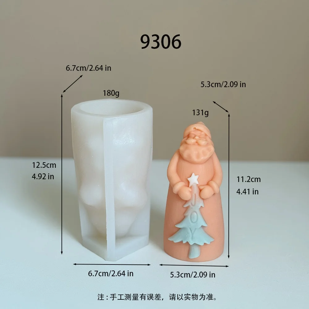 Santa with Christmas Tree Silicone Mold for Candle Making