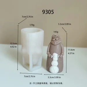 Santa Textured Silicone Mold for Candle Making