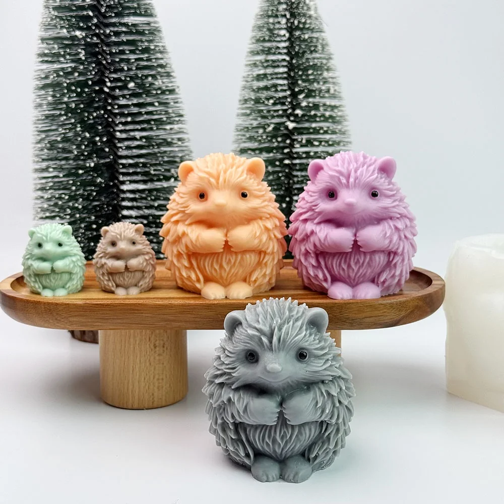 3D Standing Hedgehog Silicone Candle Mold