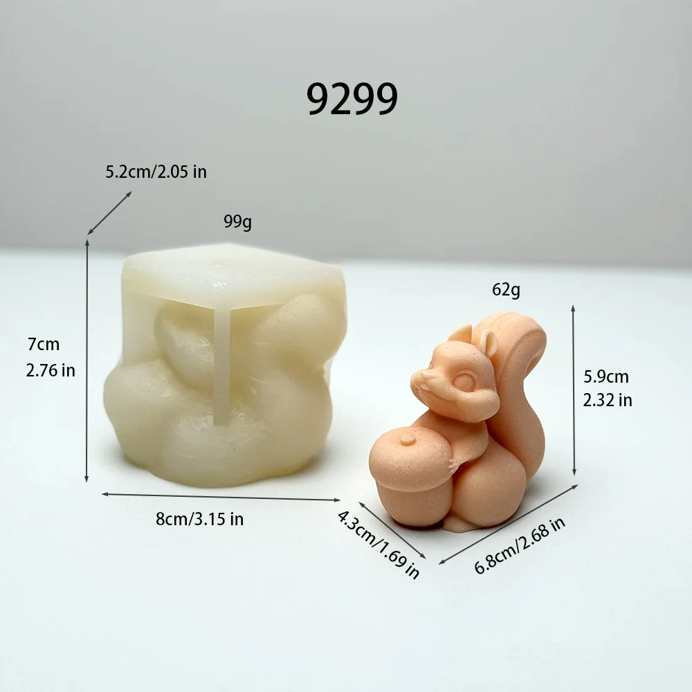 Squirrel Acorn Silicone Candle Mold [9299]