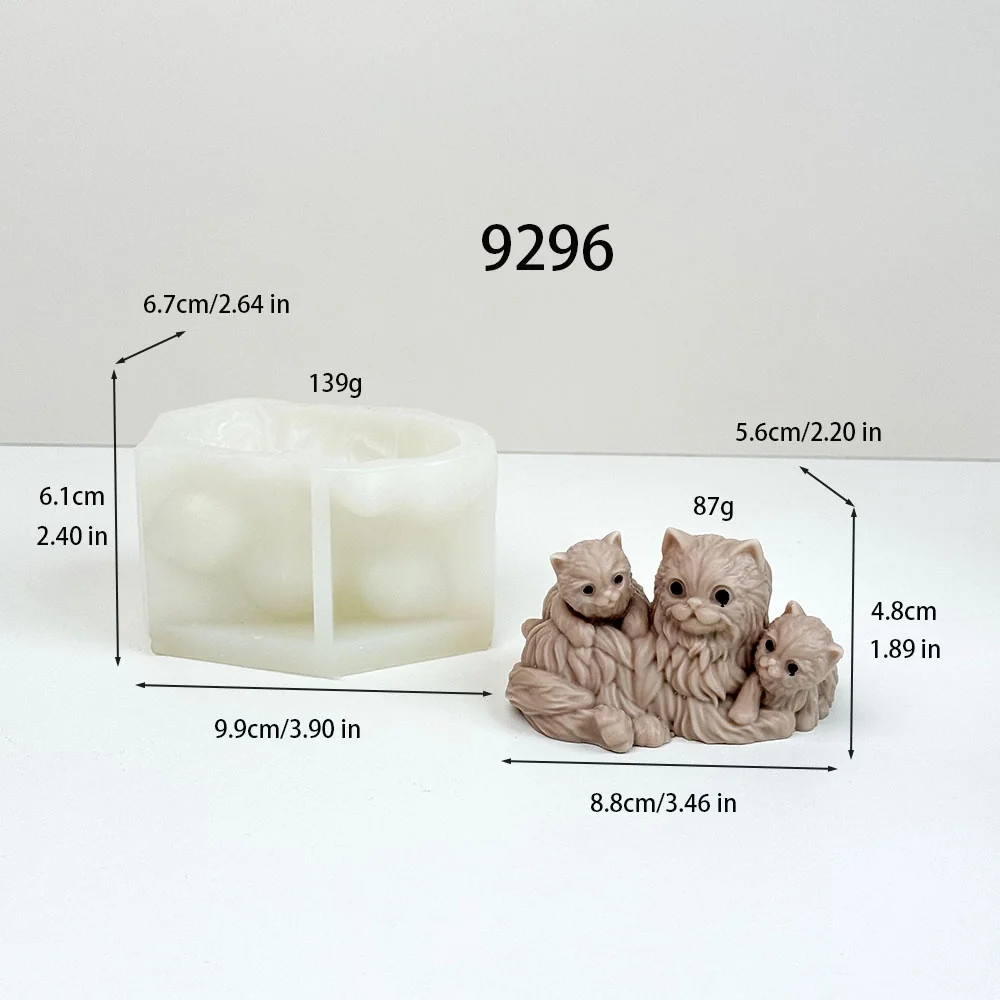 Cat Silicone Candle Mold Flexible Reusable Handmade 9296