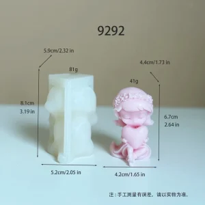 Sitting Angel Silicone Candle Mold 9292