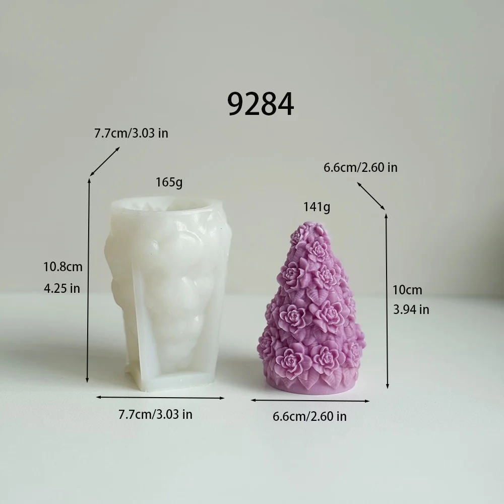 3D 3D Rose Silicone Candle Mold 9284