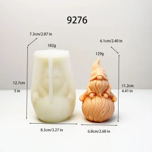 3D Gnome with Long Beard Silicone Candle Mold for Handmade Decor 9276