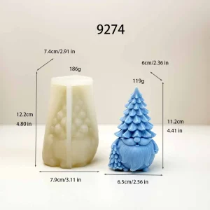 Christmas Tree with Hat Mold for Candle Making, Wax Melt, Soap, Resin 9274