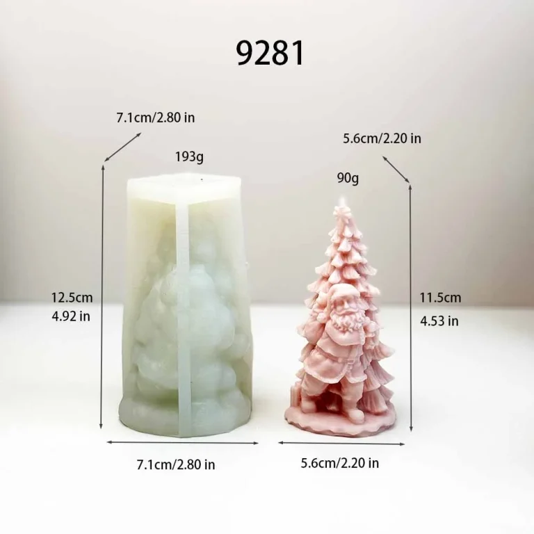 Pillar Christmas Tree Silicone Candle Mold Flexible Reusable Handmade 9281