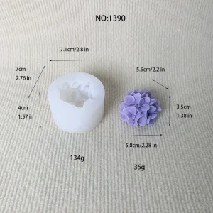 3D Hydrangea Cluster Silicone Mold 1390