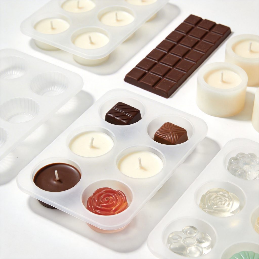 Platinum silicone mold applications for candle chocolate resin food products
