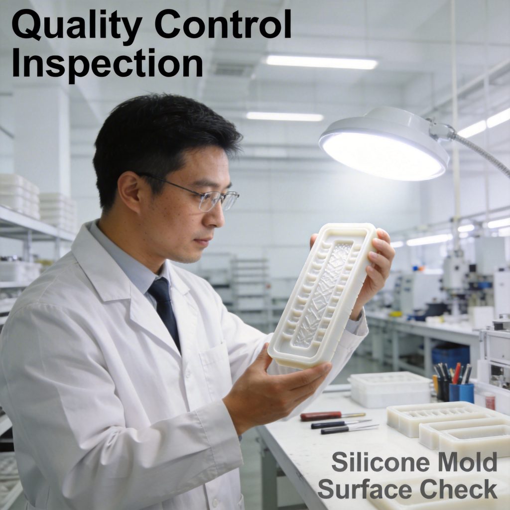 Silicone mold quality control inspection in production process