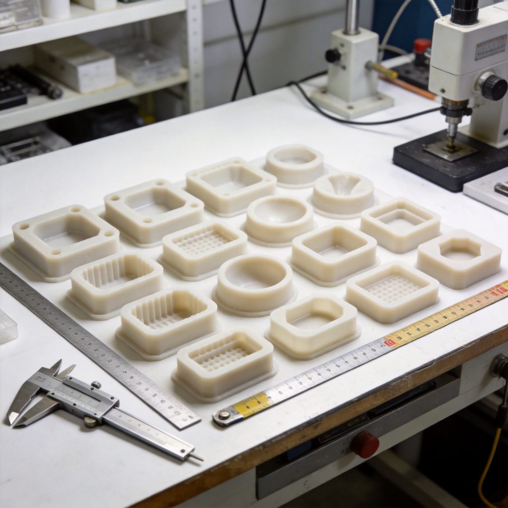 Small batch production silicone molds with multiple prototype samples