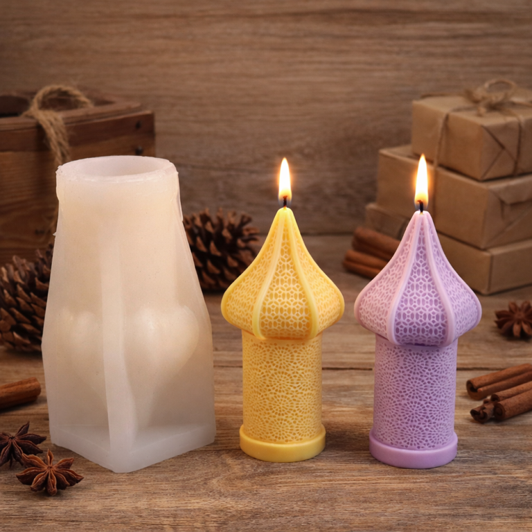 Tapered Spire Silicone Candle Mold silicone mold detail and cavity