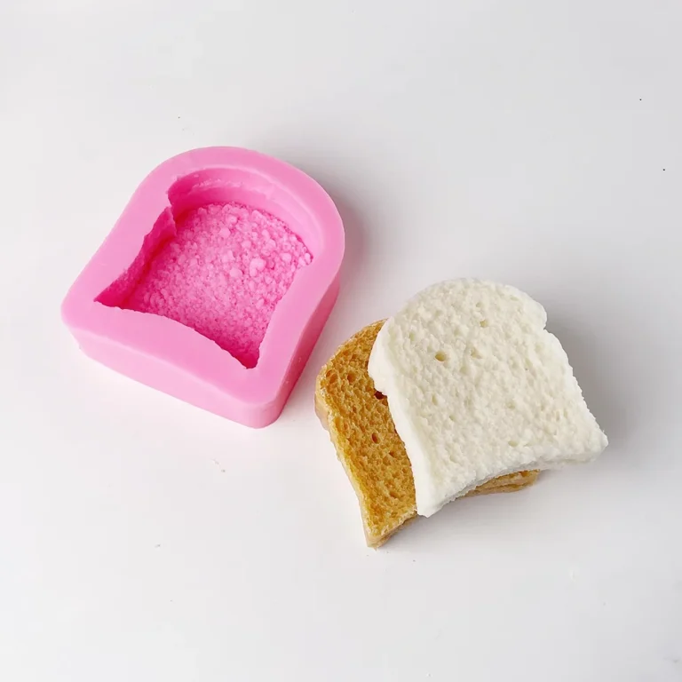 Multi-cavity Bitten Toast Slice Silicone Mold for Wax, Soap and Resin Casting silicone mold detail and cavity