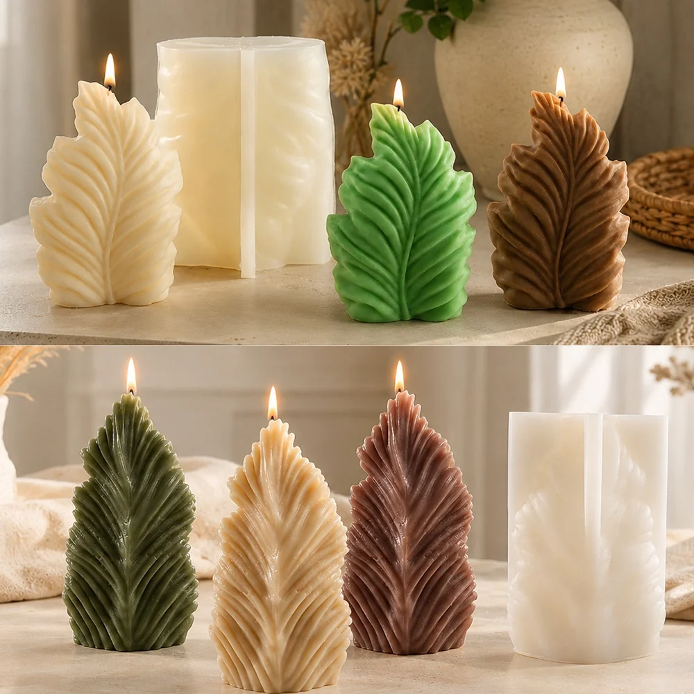 Feather Silicone Candle Mold BK8187S silicone mold detail and cavity